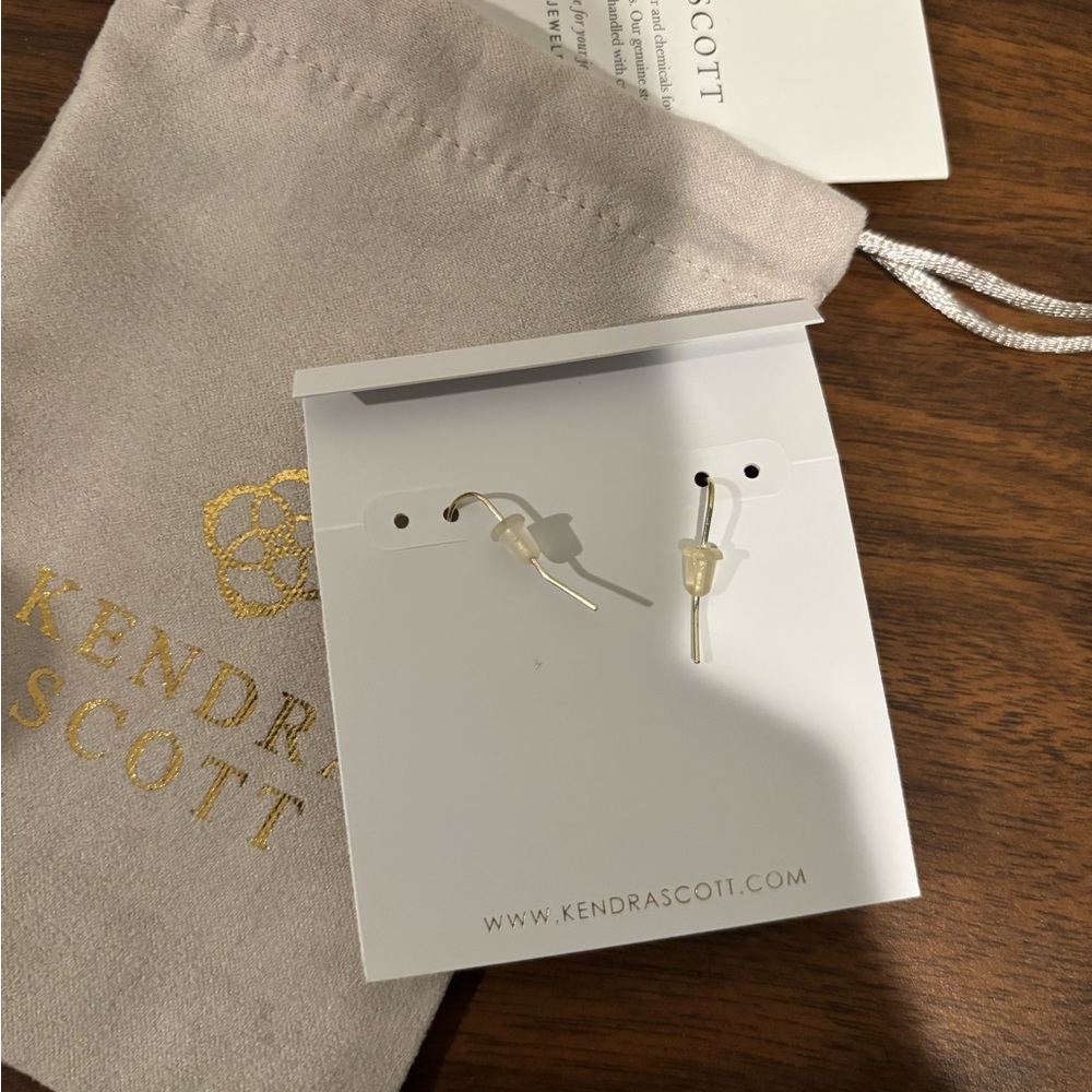 Kendra Scott Rose Pink Stone Drop Earrings - Picture 7 of 7